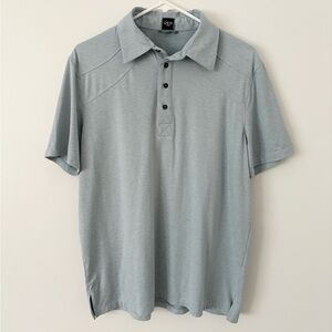 QED London Light Blue Performance Short Sleeve Polo Size Medium